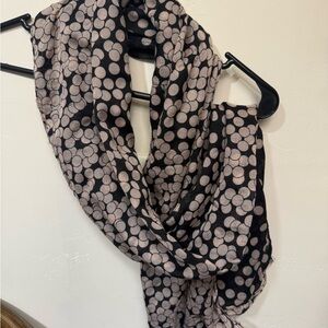 Polka Dot Scarf - Black and Cream